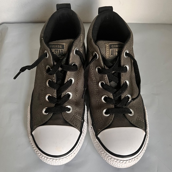 Converse Kids Chuck Taylor All Star Street Basket Weave Mesh Olive Green Sz 2.5 - Picture 2 of 9
